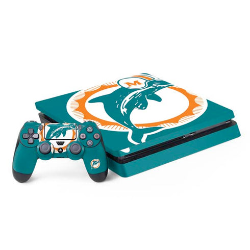NFL Miami Dolphins Retro Logo PS4 Slim Bundle Skin